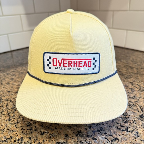 Madeira Beach Florida OVRHD Pukka 5 Panel Hat Cap Adjustable Yellow - Picture 1 of 10
